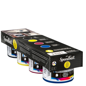 Speedball Acrylic Screen Printing Starter Set 4 x 4oz Jars